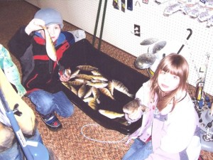 Kids With Sled Full of Perch Feb 2009 Kids With Sled Full of Perch Feb 2009